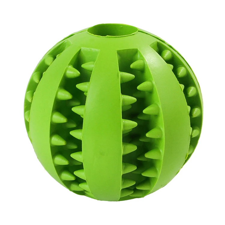 

2020 Manufacture eco-friendly pet dental care rubber dog chew toy ball pet toy ball