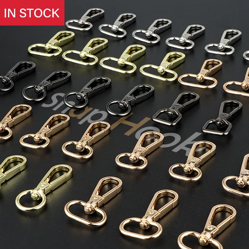 

In Stock Bag Parts & Accessories 0.5 0.6 0.8 1 Inch Bag Dog Hook Wholesale 13 16 20 25mm Lanyard Metal Swivel Snap Hook for Bag, Gold