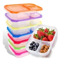 

BPA free3 compartment Plastic food meal prep lunch box bento container/tiffin box lunch