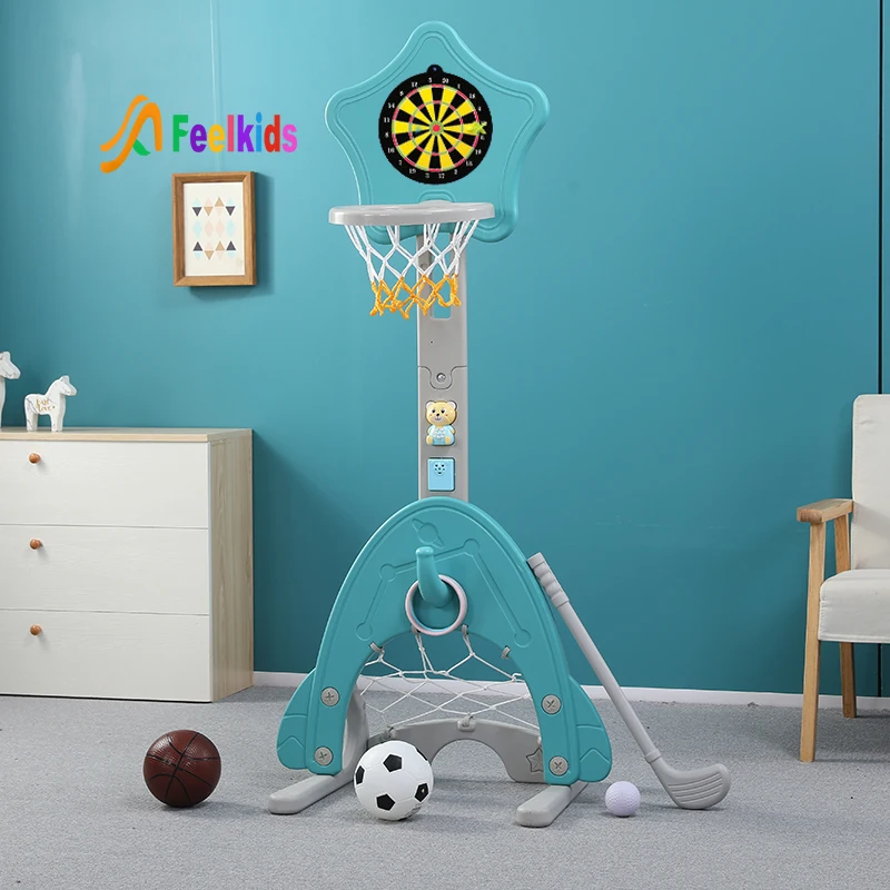

Feelkids L-LQJZ05 basketball hoop, Blue, green