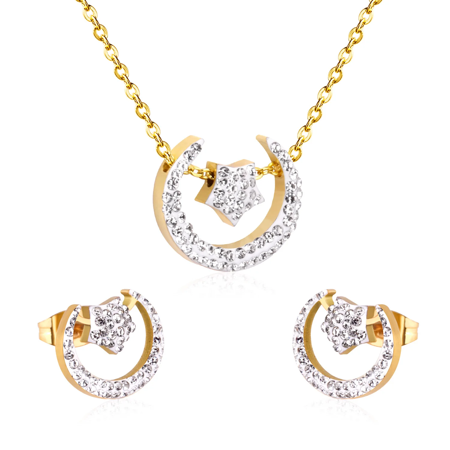 

High Quality Gold Plated Italian Luxury Brand Imitate Jewelry Type Bridal Jewelry Sets, Silver/gold for optional