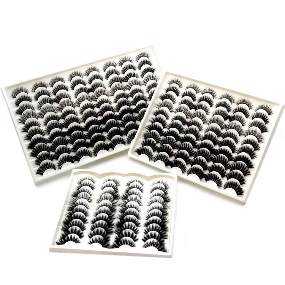 

Wholesale 20 Pair Set Lashes, Hand Made Full Strip Eyelashes 30 Pairs, Faux Mink 3d Natural False Eyelashes Eye Lash Set, 100 pair mink eyelashes