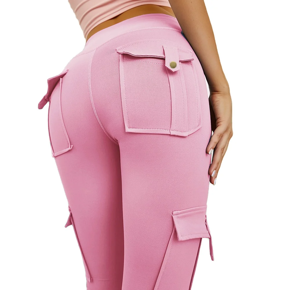 

High Quality Polyester Spandex Women High Waisted Sports Clothing Compression Leggings Yoga Wear Gym Leggings, As shown