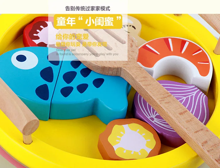 Wooden Kitchen Accessory Set Pots & Pans Kitchen Pretend Play Toy Set for Toddlers Kids