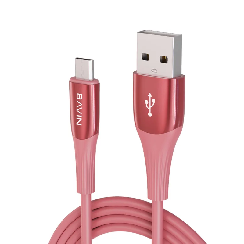 

BAVIN CB226 pink color Young series hight quality usb data line 12w 2.4a fast charging micro cable