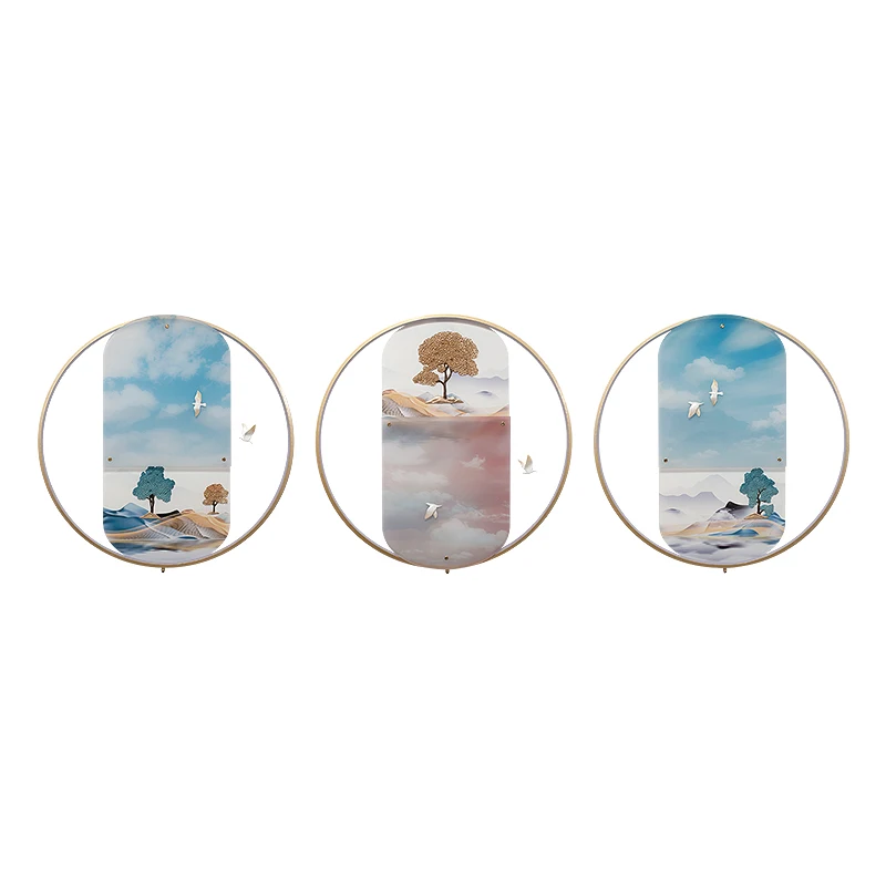 

Custom Design Picture Wall Glass Decoration European Abstract Crystal Porcelain Painting For Home Living Room
