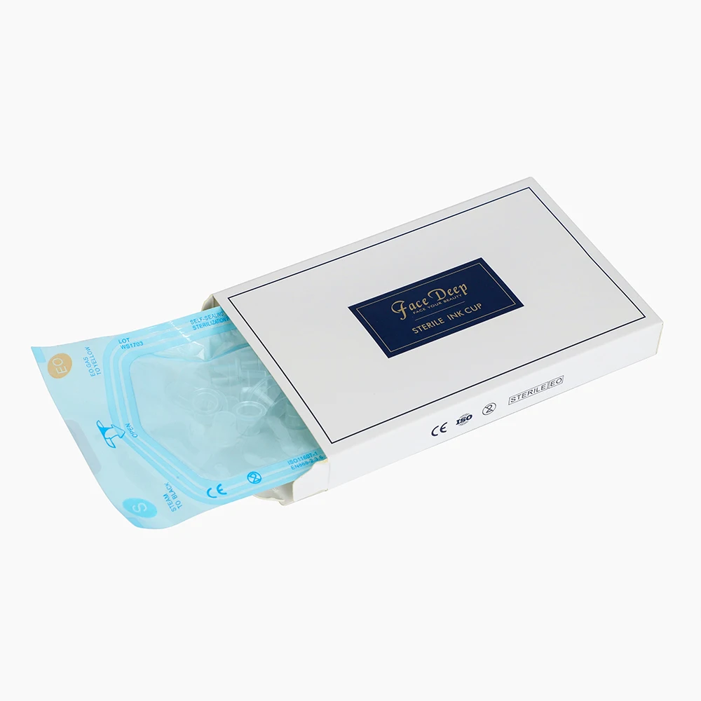 

Face deep disposable transparent packaging ink cup permanent makeup tattoo micro blade pigment