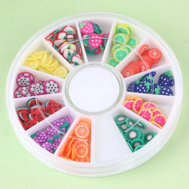 

New fashionable nail art product 3D polymer clay fruit slice for nail decoration, used in Diy slime bag