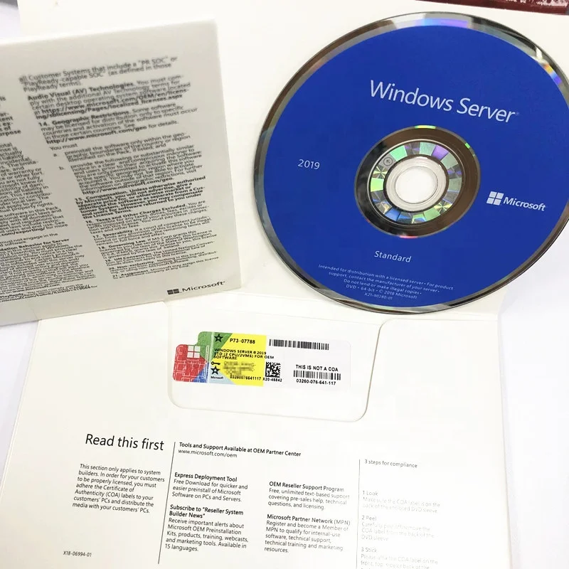

Hot sale Microsoft Windows Server 2019 Standard activation online license Key DVD package