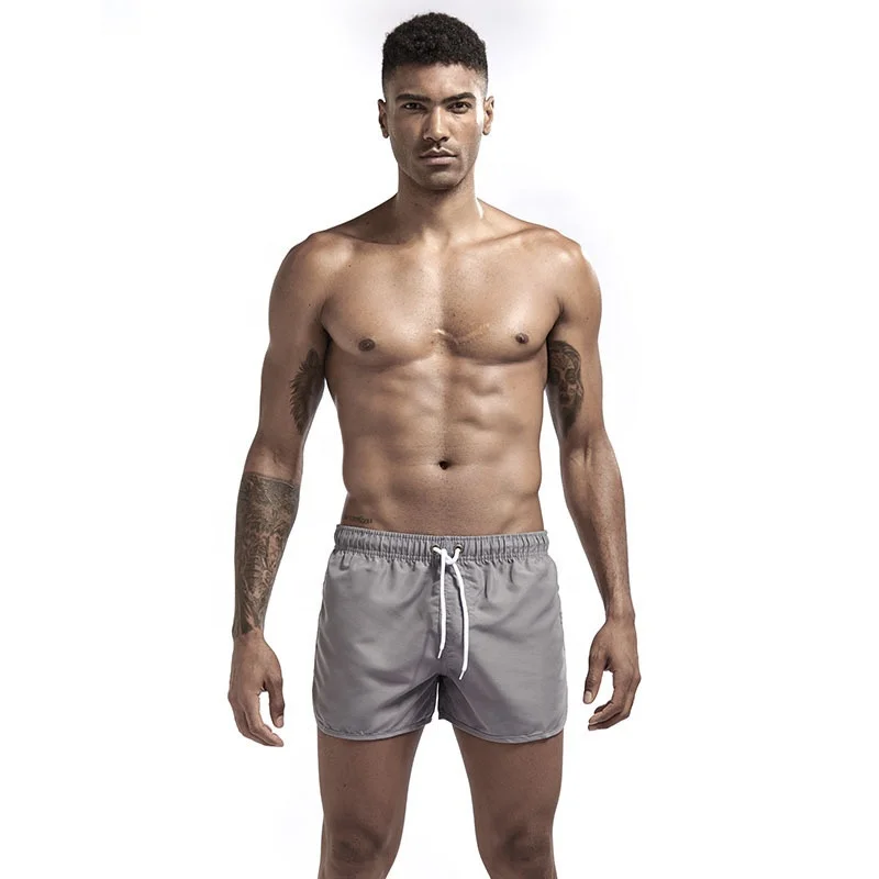 

hot sale new men swimwear shorts swimming trunks Men's beach pants summer solid slim boxers casual sports pants ZASQ-E309, Shown