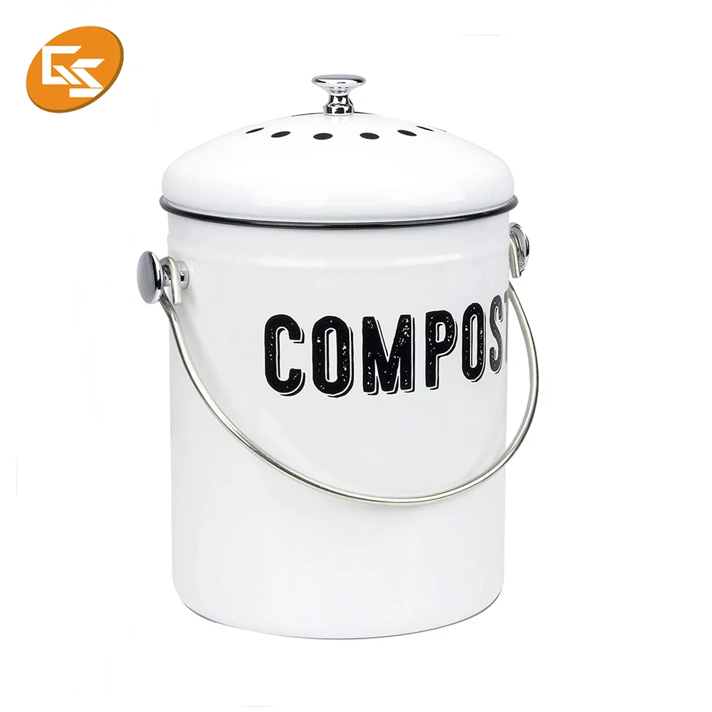 

Kitchen counter top stainless steel compost bin with Charcoal filter, Customized