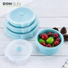 Reusable Round Shape Food Storage Containers Kitchen Silicone Folding Lunch box