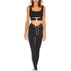 OEM factory panther clothing Private Label Athleisure Striped Printing Crop Active Wear Women Workout Sets