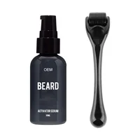 

Private Label Natural Men Beard Growth Activator Oil Serum with Needle Roller