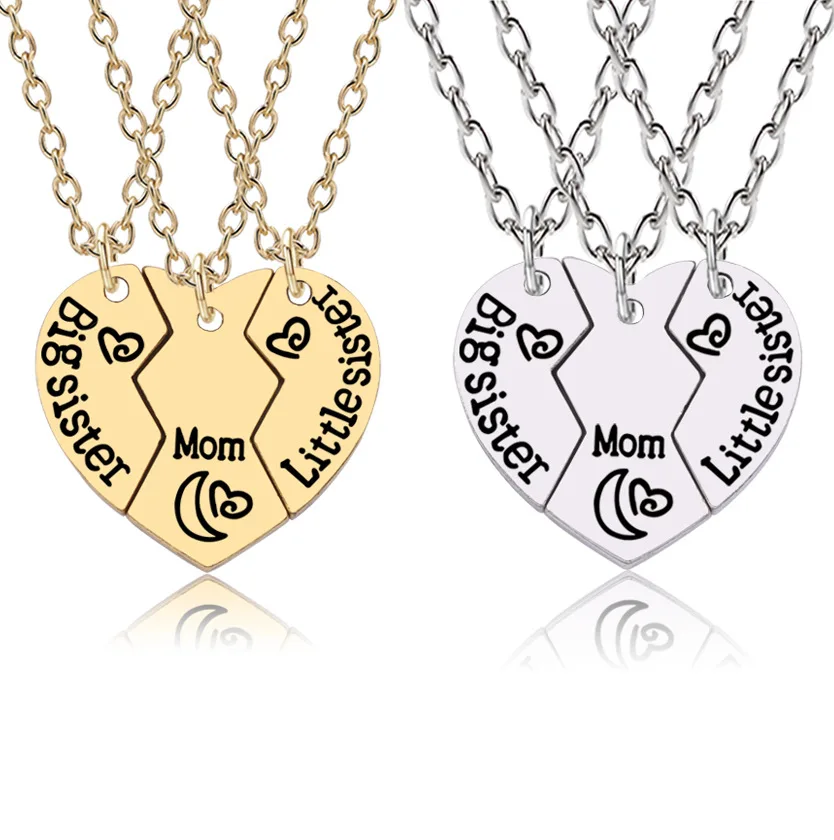 

Mom Necklace Big Sister And Little Sister Love Pendant Letter Mother's Day Necklace Jewelry Pendant