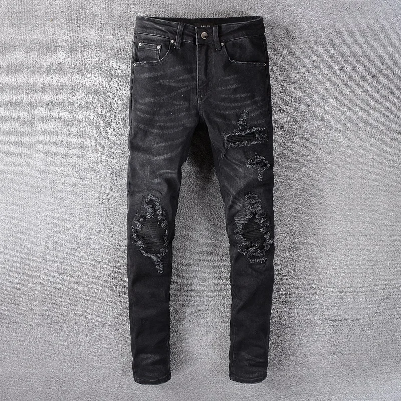 

OEM FOG private blue brand dropshipping stock distressed denim jeans men