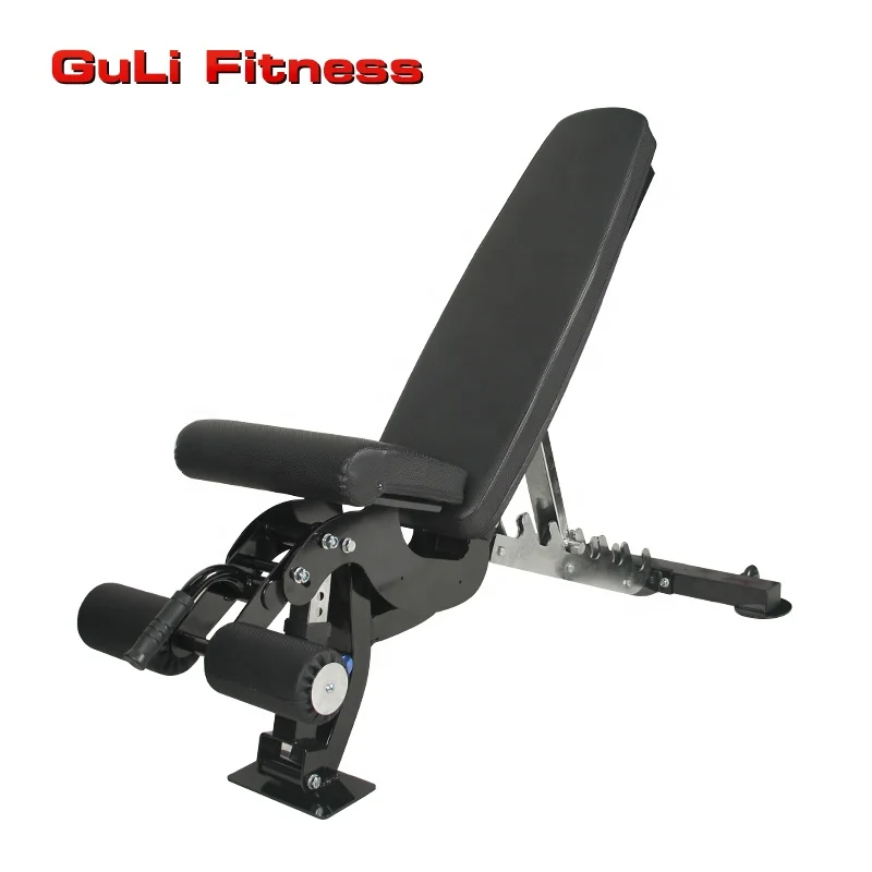 

Guli Fitness Gym Equipment Multi-Functional Adjustable Strength Training Folding Exercise Bench Sit Up Dumbbell Bench, Black
