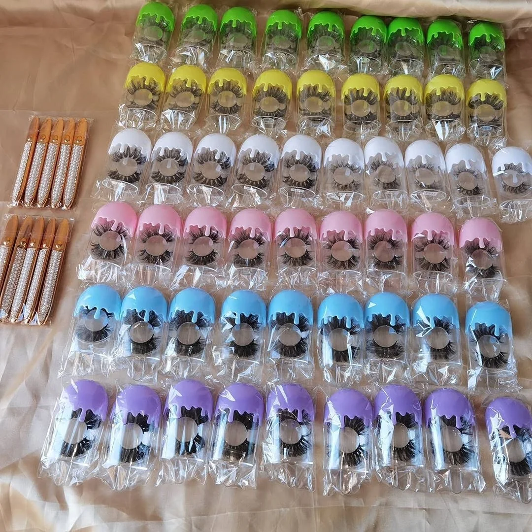

New Design Custom 3d Mink False Eye Lashes Own Brand Wholesale Mink Eyelashes wholesale eyelash case, Black color
