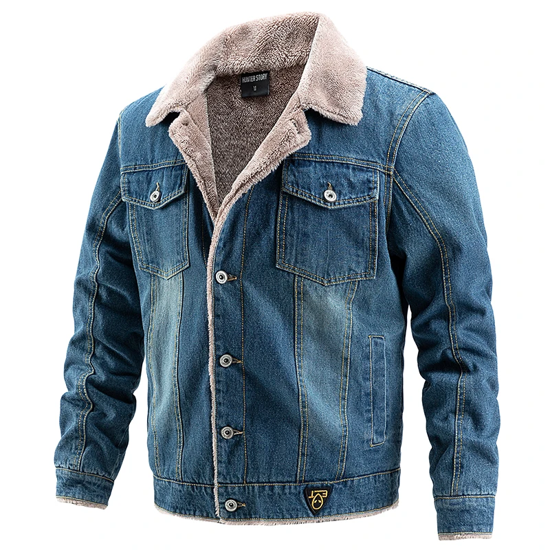 

custom men denim jackets woolen daily wear work jacket high quality men coat