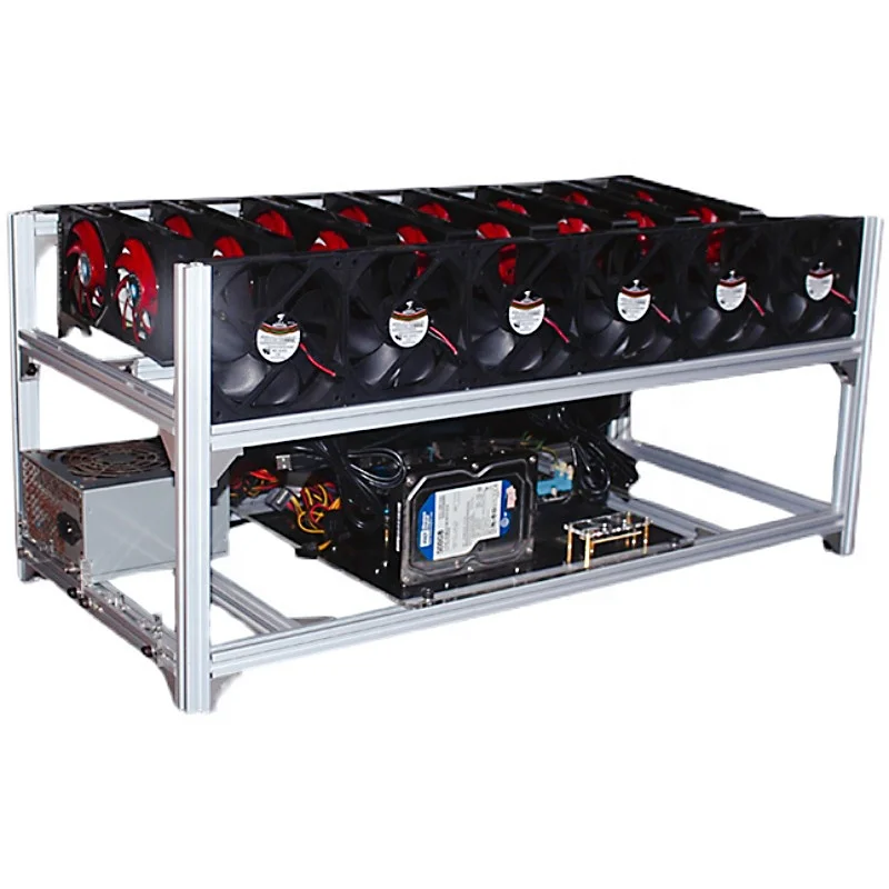 

Hot Sale Product 6 8 12 14 16 18 19 20GPU rig Rack Stackable Open Air GPU Rig Frame in stock, Silver