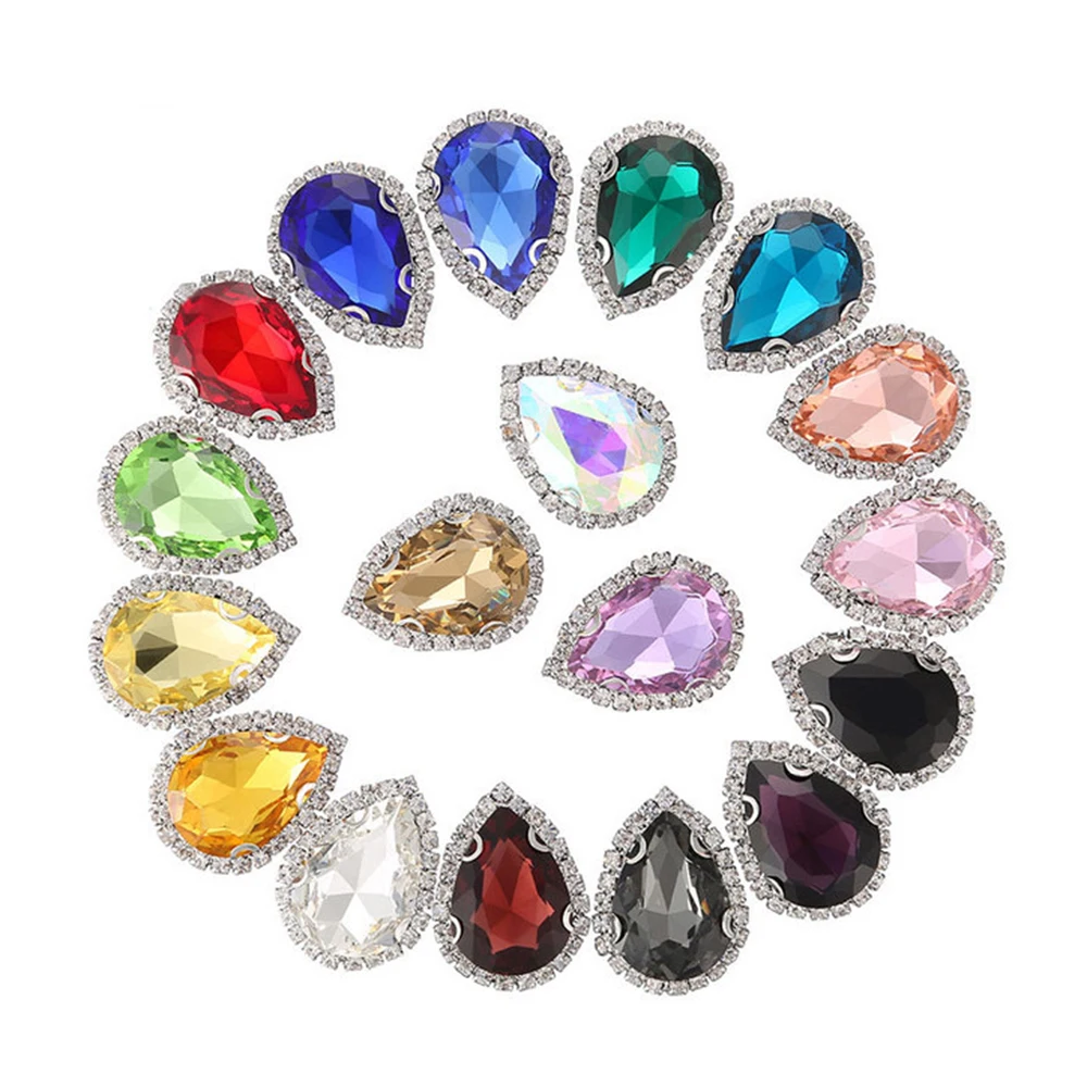 

Rhinestones Flatback Strass MultiColor AB Acrylic Crystal Glass Sew On Rhinestones For Wedding Dress