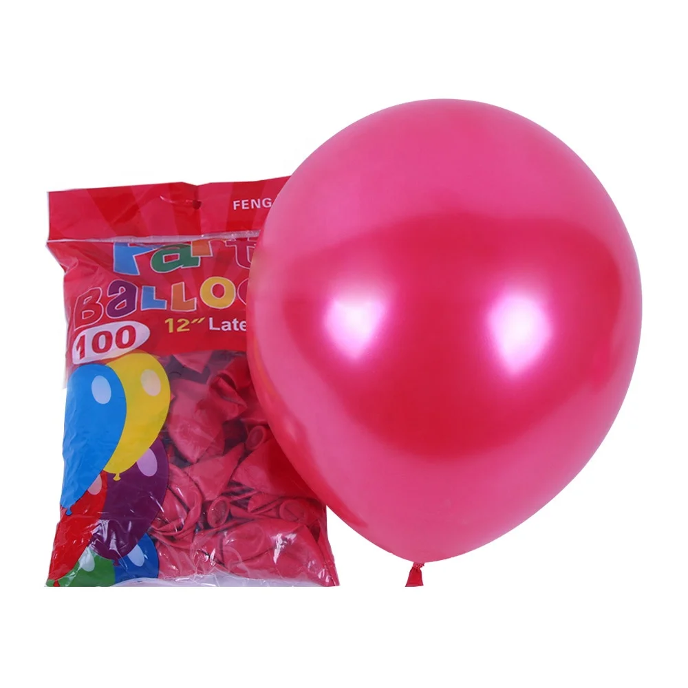 

100pcs 12inch Metal Metallic Latex Air Helium Balon Happy Birthday Party Ballon Balloons For Decoration