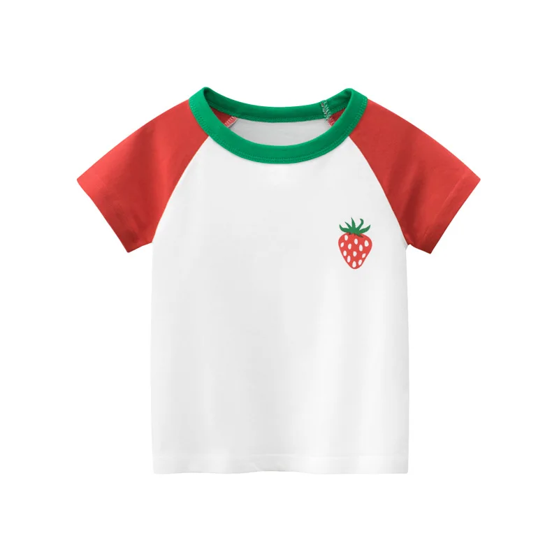 

High Quality Color Block T-shirt Kids New Design T Shirt Children Girl 10 Years