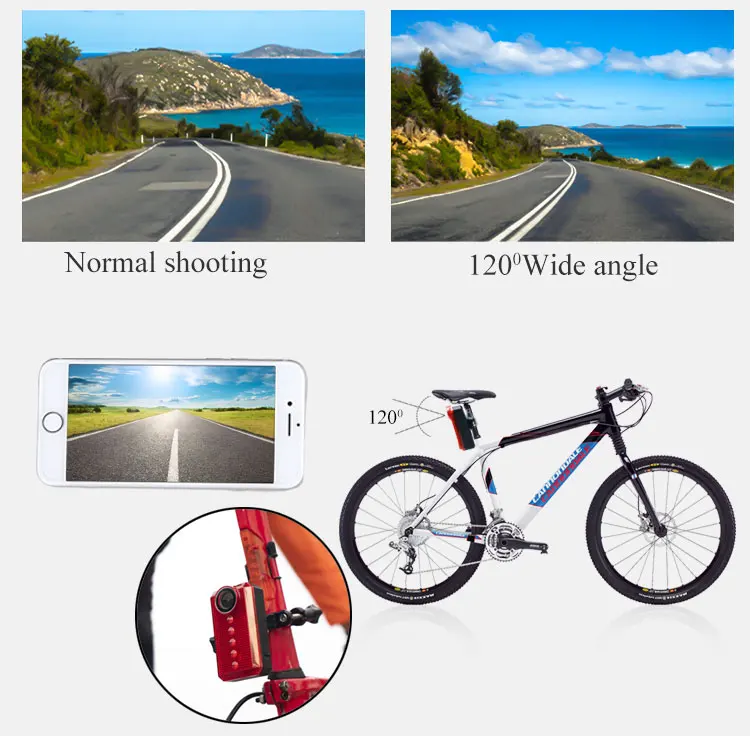 Hd 12mp Bike Camera Wifi Bicycle Night Cycling Rear View Bike Camera