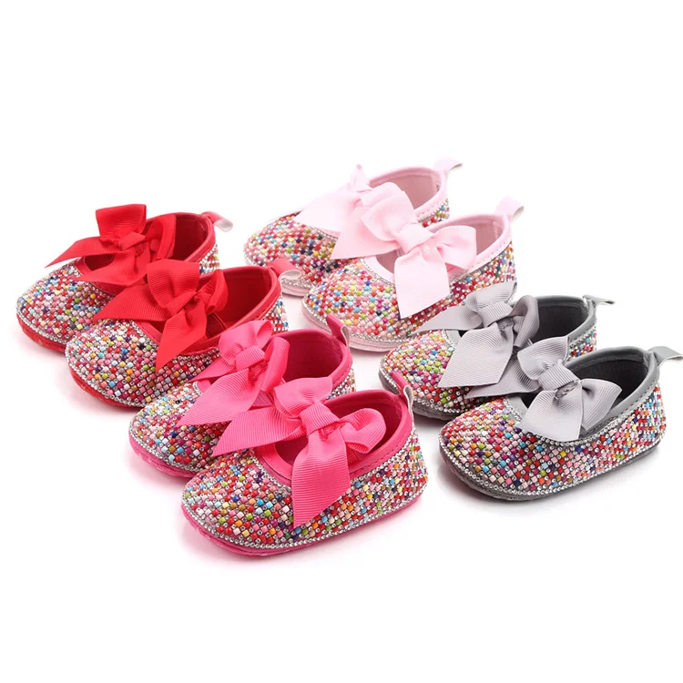 

Baby Girls Casual Shoes Baby Rubber Sole Princess Shoes Diamond-encrusted Toddler Shoes, Picture shows