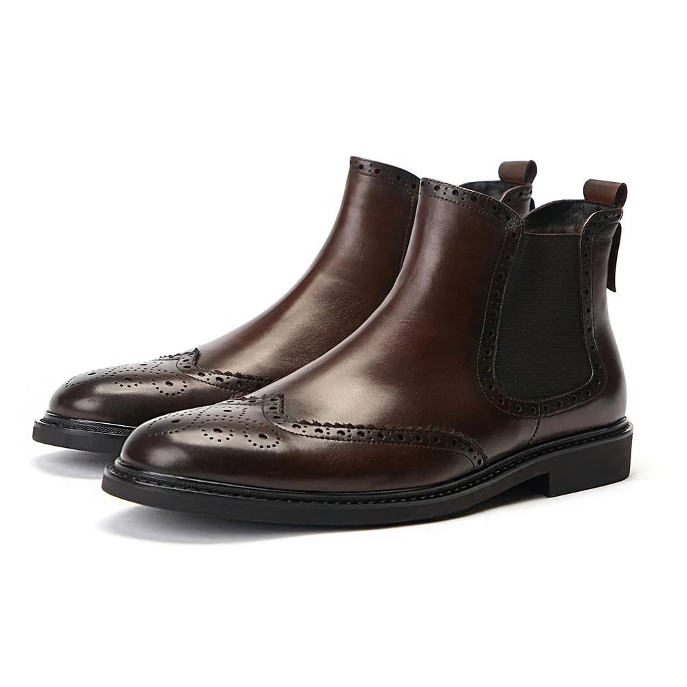 

2021 Fashion Winter Custom Military Ankle Rubber Motorcycle Casual Dress Chelsea Genuine Leather Material Men Boot, Requirement