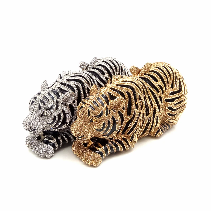 

Wholesale rhinestone crystal ladies european tiger evening clutch bag