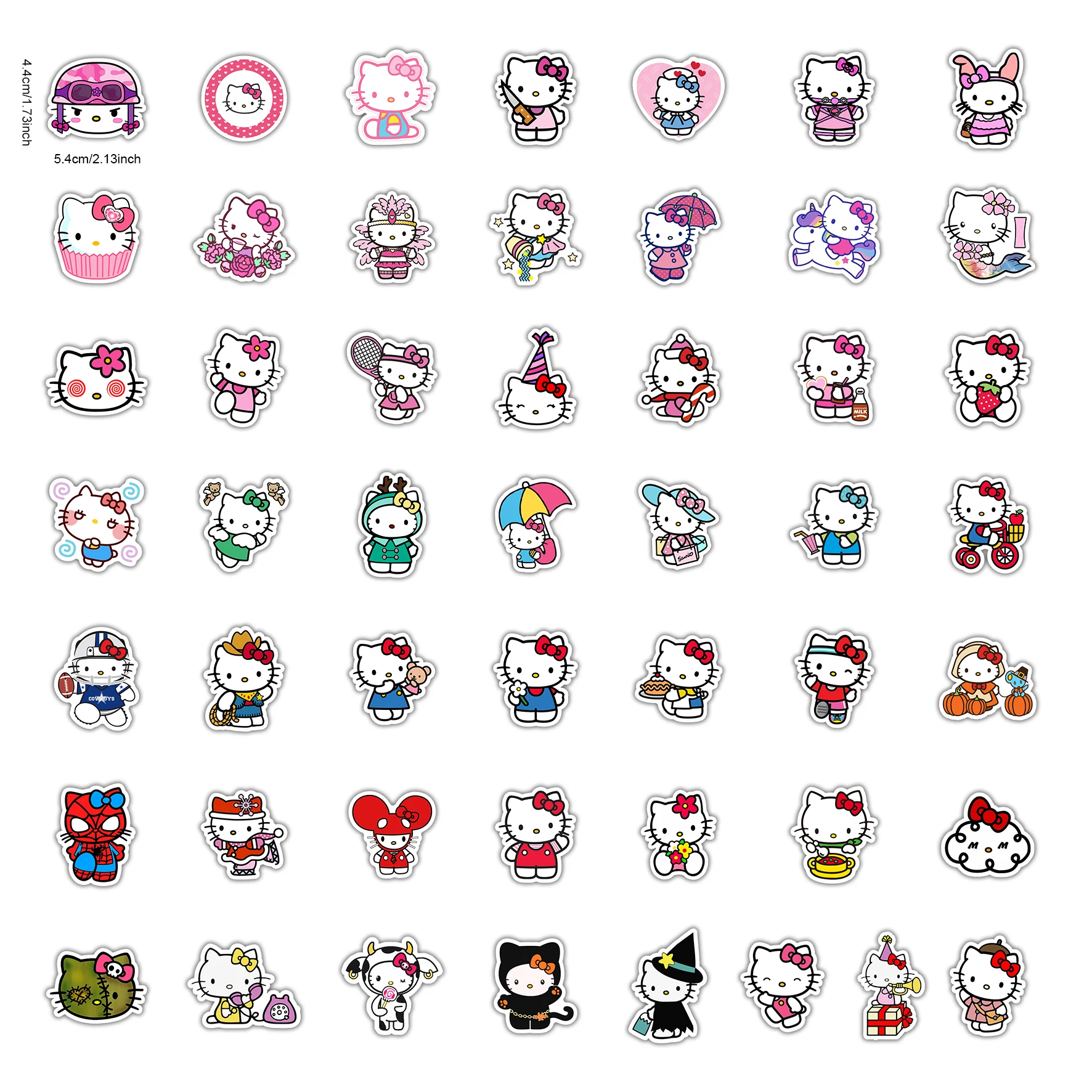 50 pcs/袋新品上市模切定制可爱卡哇伊猫贴纸儿童礼物