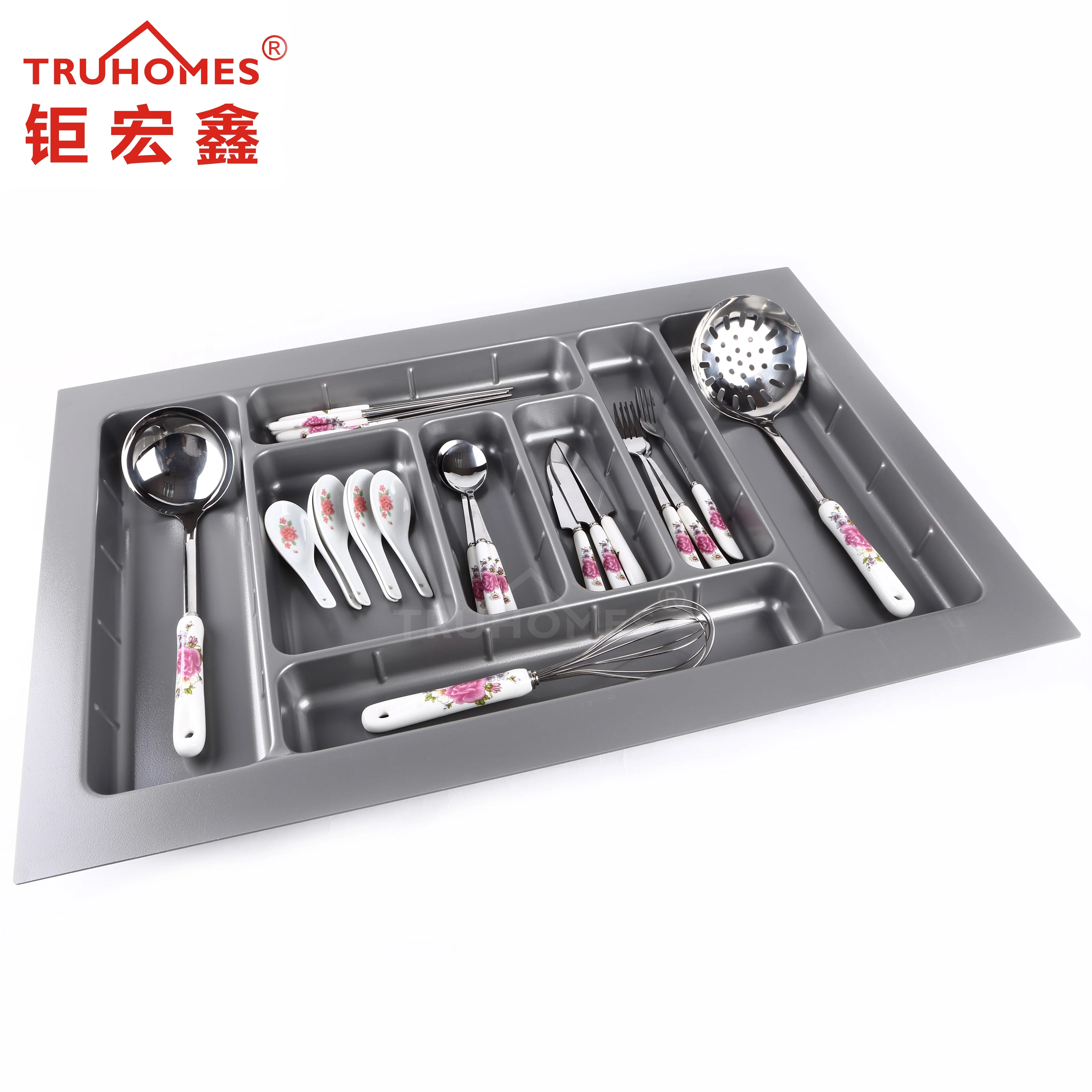 

Hot sales plastic knife holder home kitchen cutlery tray for knife and spoon, Customized