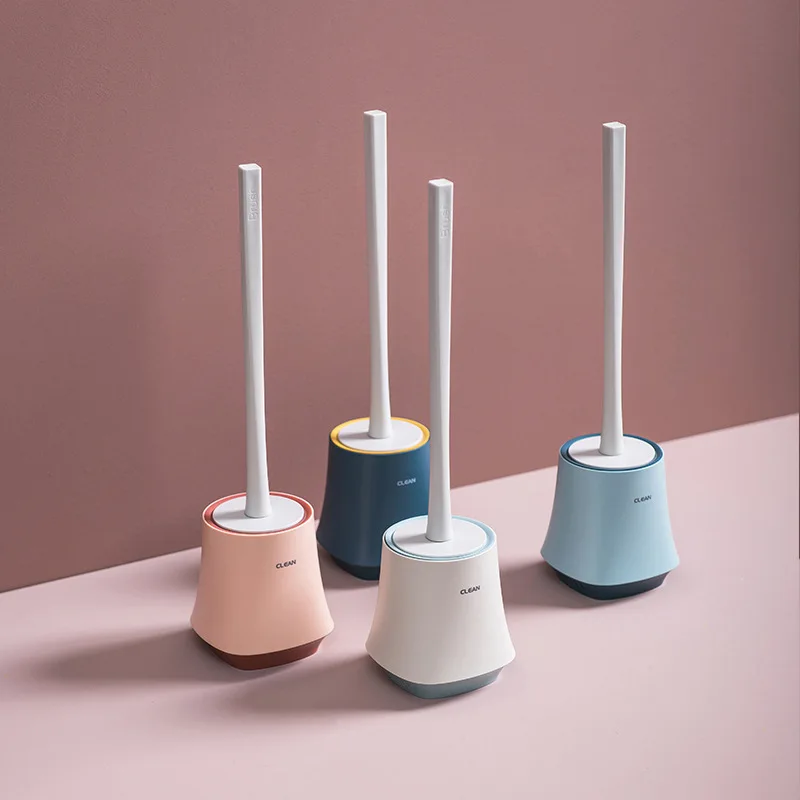 

Toilet Brush Long-handled Cleaning Brush Soft-bristled Toilet Brush, Pink,white,light blue,dark blue