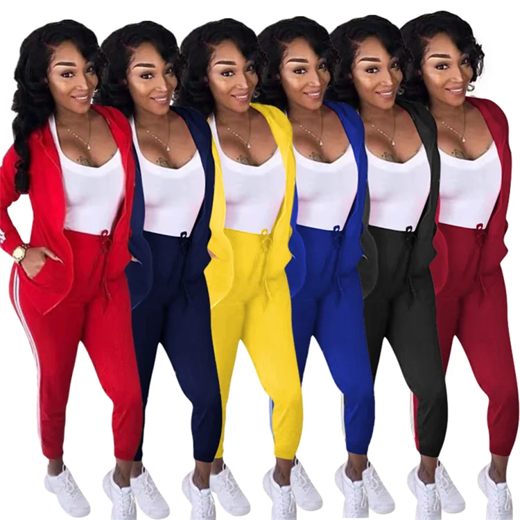 

2020 Women Plus Size Two Piece Set Clothing Jumpsuits Women 2 Piece Set Women Sweat Suits Joggers Pants, As picture