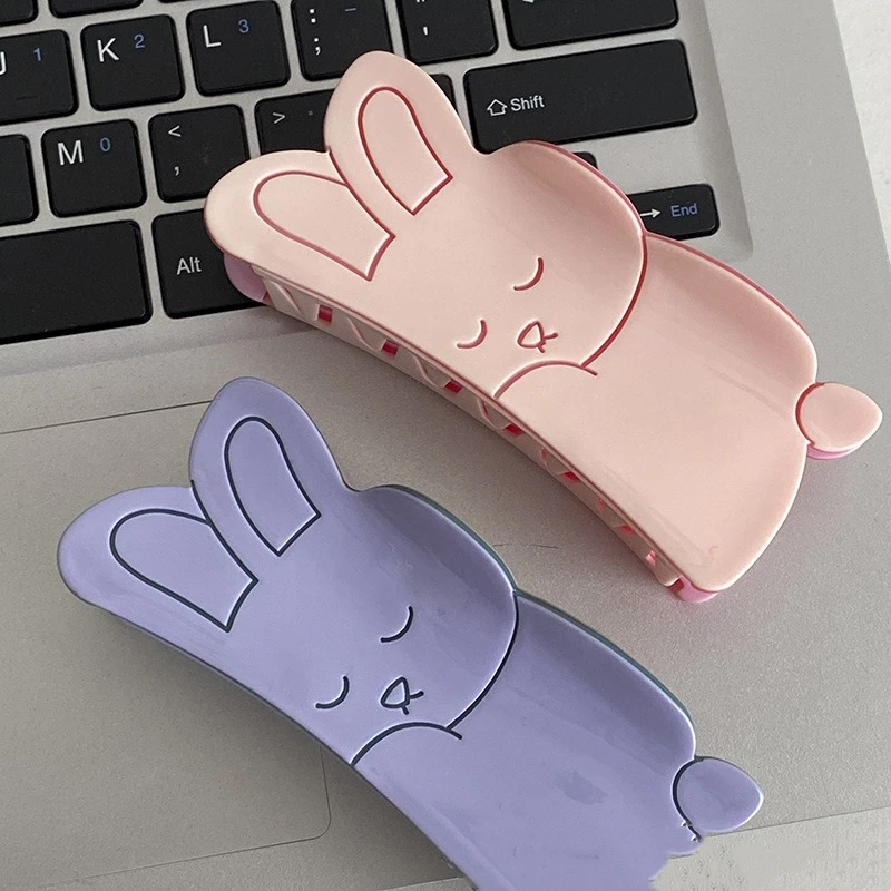 

9.5CM/11.5CM Funny Creative Animal Hair Clips Pink Bunny Custom Cellulose Acetate Hair Claw Clips