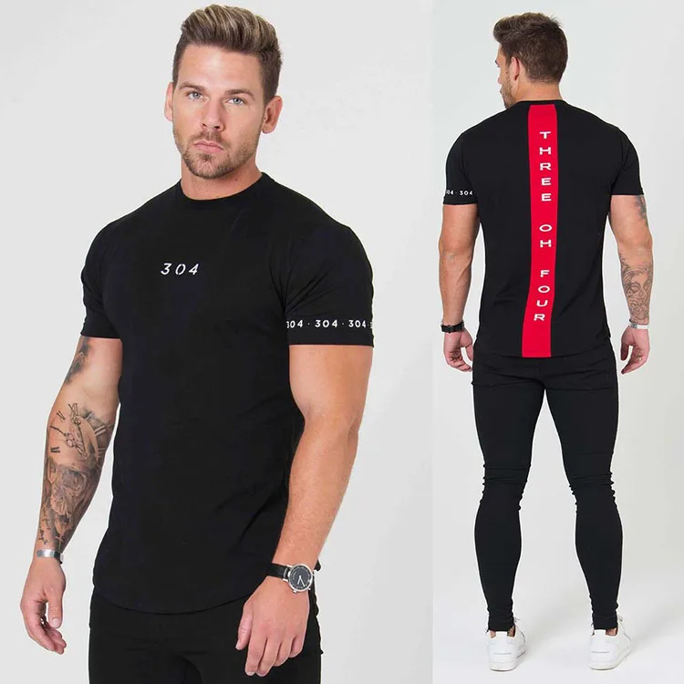 

Men's sports cotton running training fitness T-shirt