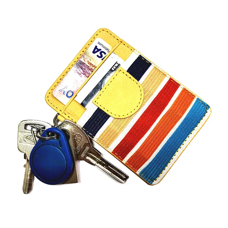 

2021 New Genuine Leather Card Holder Women Wallet Key Holder Mans Wallet Money And Card, Yellow/gray