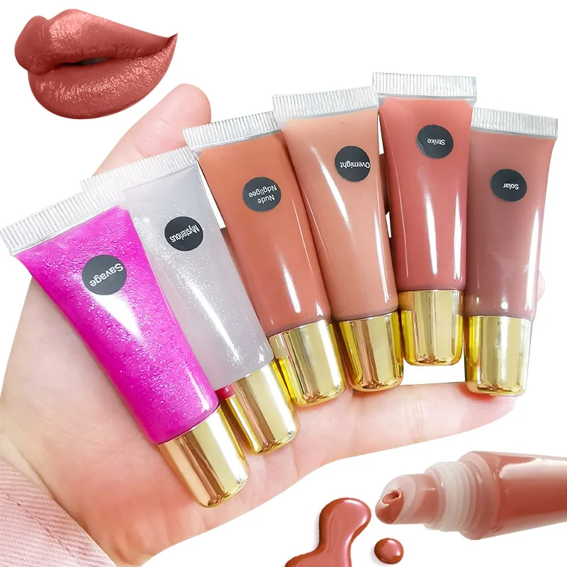 

Super shining moisturizing long lasting makeup glitter 10ml no logo lip gloss