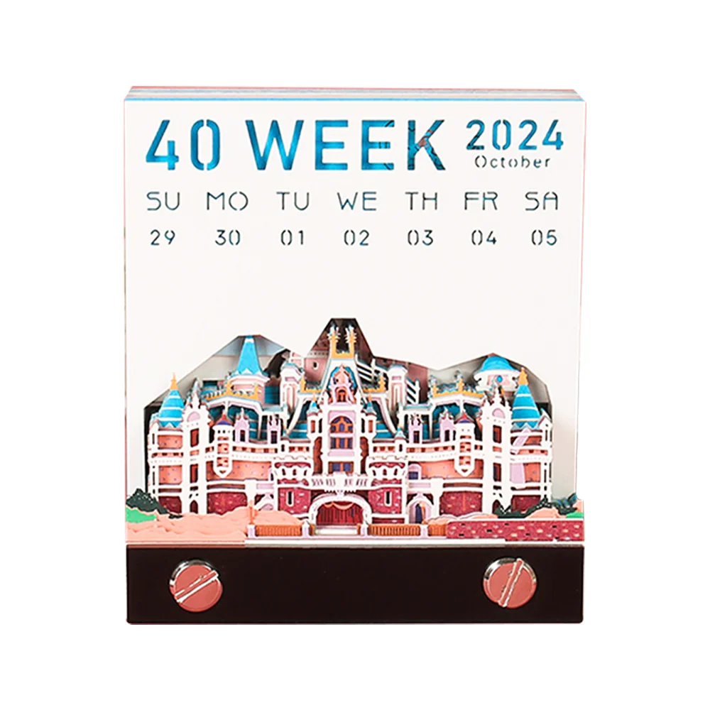 

Stationery Gift Set For School Girls Custom Calendar 2024 Castle 3D Memo Pad Tear Offs Cute Desk Decor Kids Gift Items Christmas