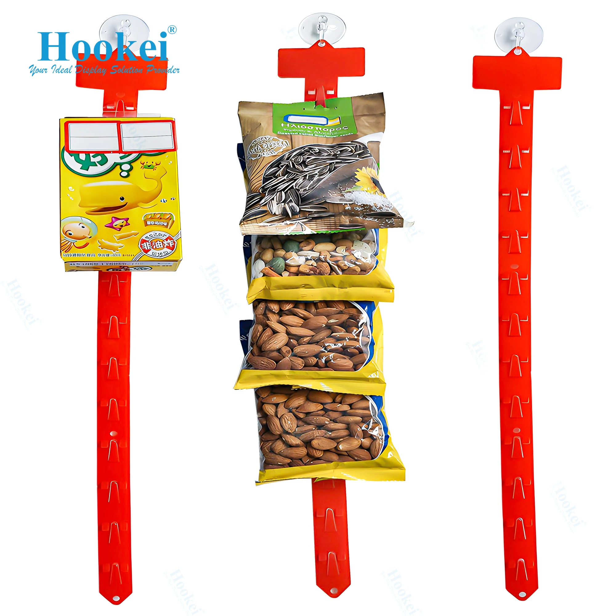 

Plastic Hang Hanging Display Merchandising Merchandise Cilp Strip with s Hooks for Retail