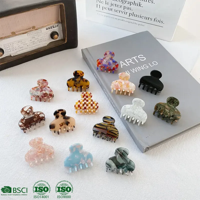 

wholesale 4 cm mini cute hair claw clips fashion eco friendly material acetate hair claw clip