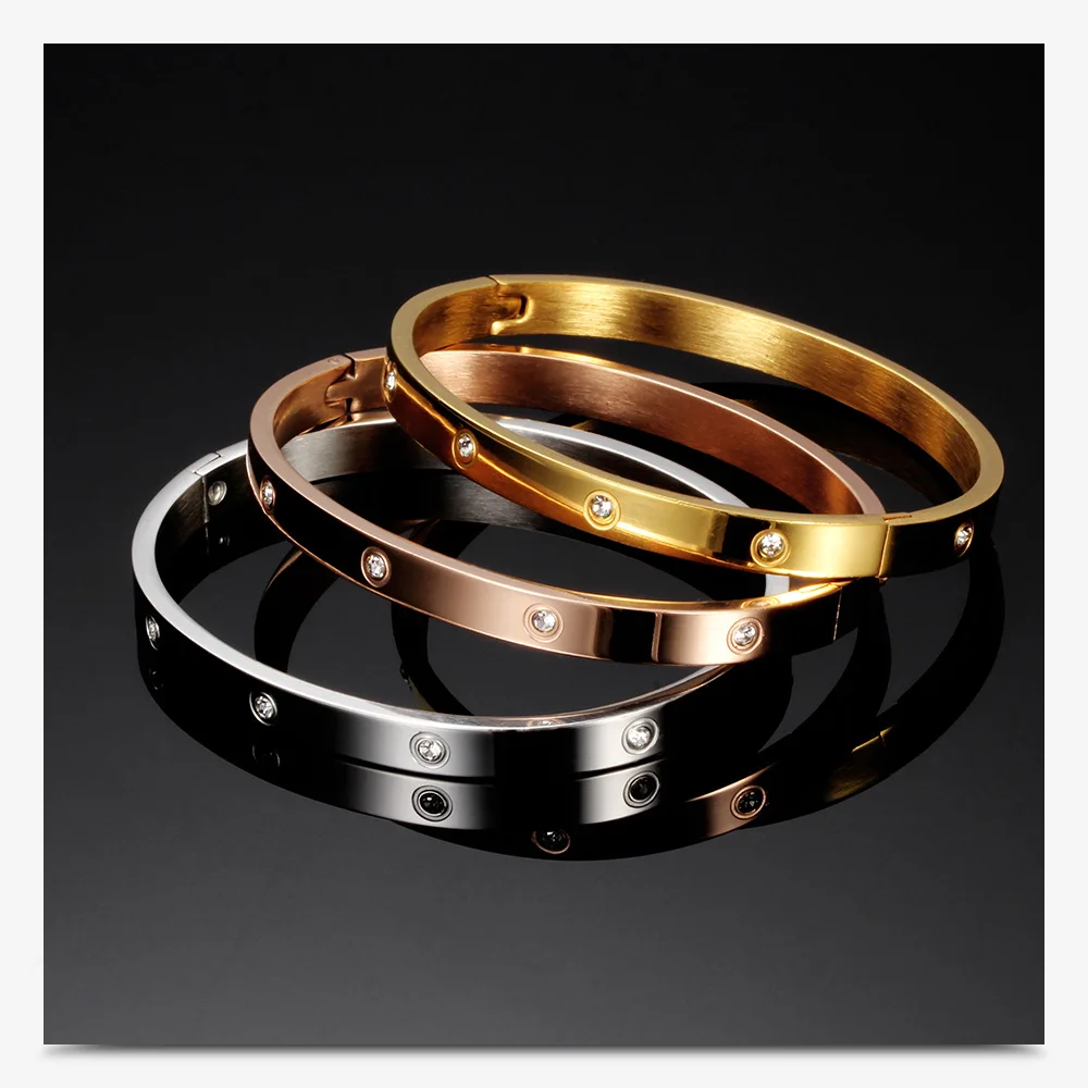 

Fashion Stylish Cross-checked Korean Brand Titanium Steel Rose Gold Bracelet, Silver