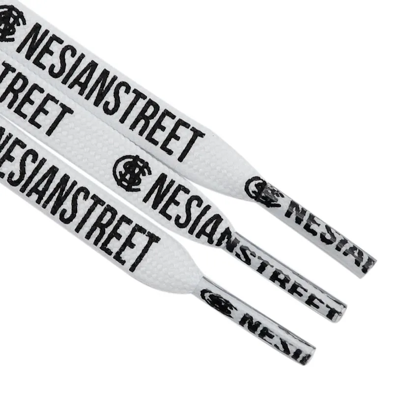 

Weiou Shoe Accessories Fashion Design Printing Logo And Letter White And Black 140CM Length Flat Polyester Printed Shoelaces, Red, white, black, grey, etc