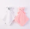 free sample plush baby bear comfort blanket/High quality OEM ODM teddy bear baby security bib/safe and harmless plush bear toy