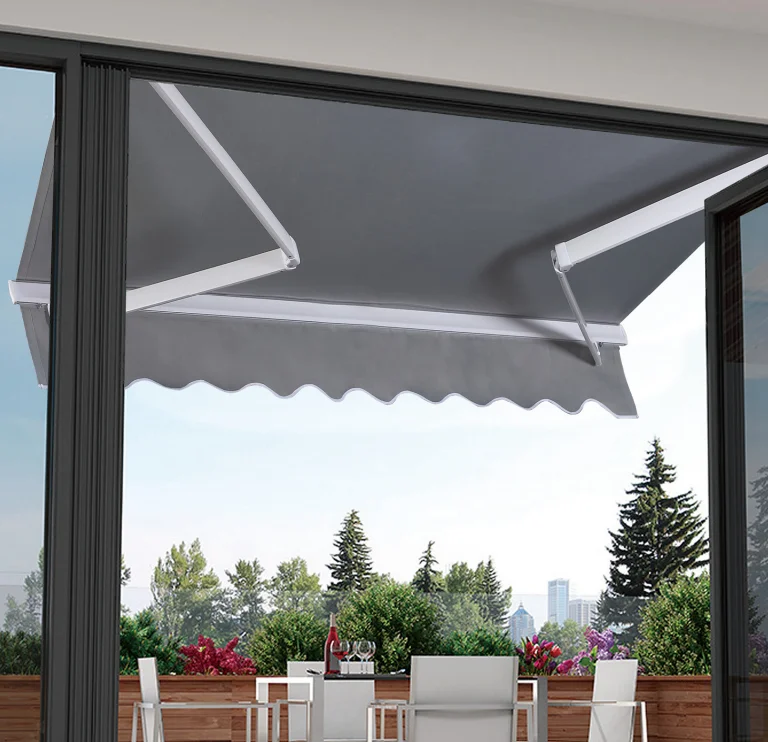 

retractable balcony Patio awning Sunshade Waterproof Fabric Metal Arm Retractable awnings, Customized