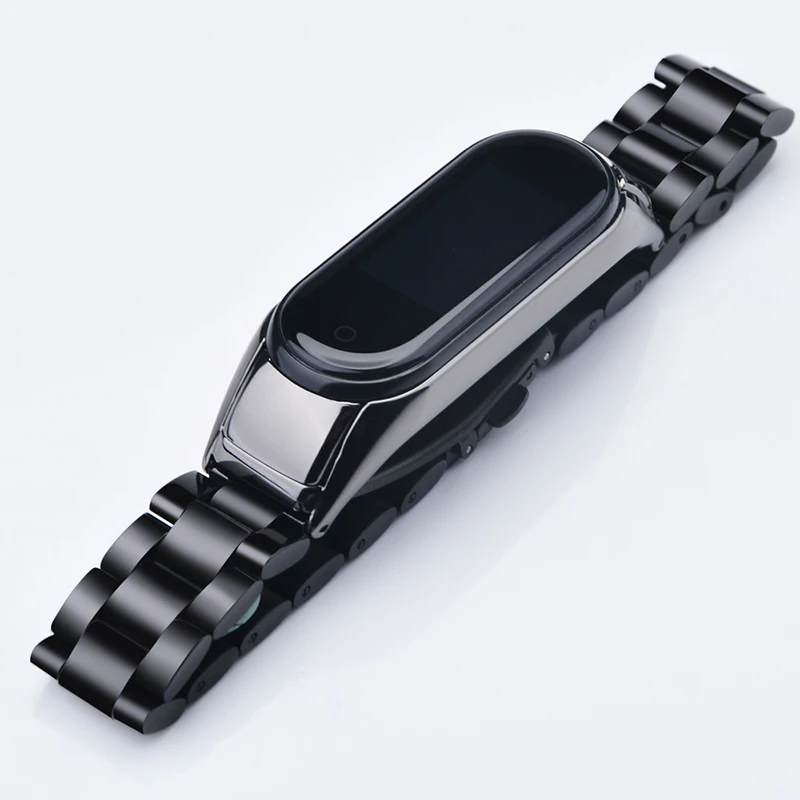 

Hot Selling Double Color Stainless Steel Replacement Watch Band For reloj xiaomi mi band 5 6 Smart Watch Metal Strap