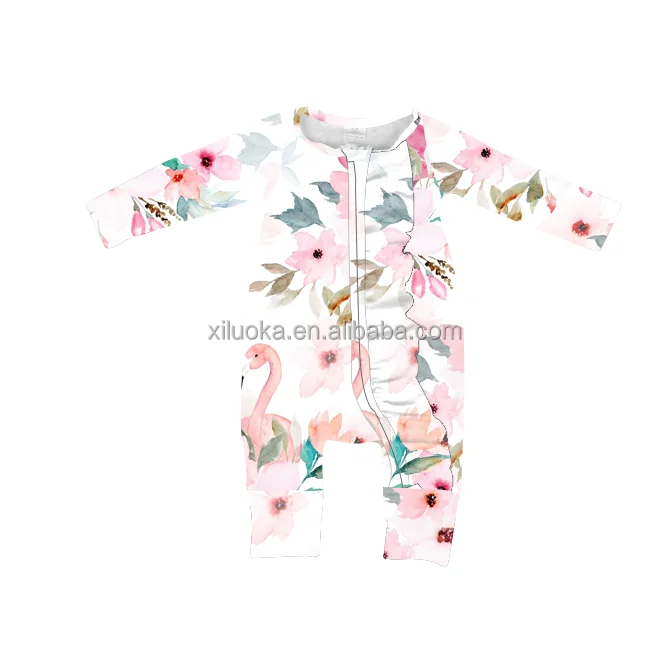 

New Style Infant Fashion Clothing Long Sleeve Boutique Baby Girl Floral Jumpsuit