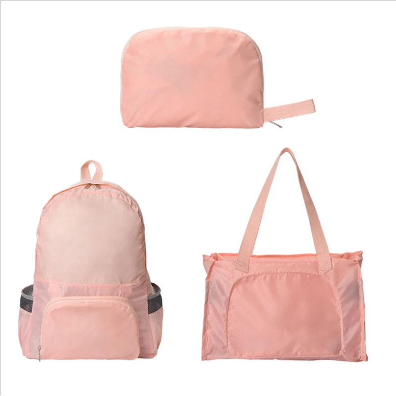 

New Customer logo printing waterproof Women lightweight foldable backpack with zipper, Customized color