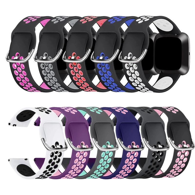 

BOORUI sport smart watch strap for amazfit bip straps silicone wrist band for huawei watch fit 20mm straps, Black purple, black white, whole black, black blue, black peach, etc.